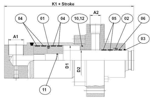 Hydraulic Cylinder Seal Set D100xd70